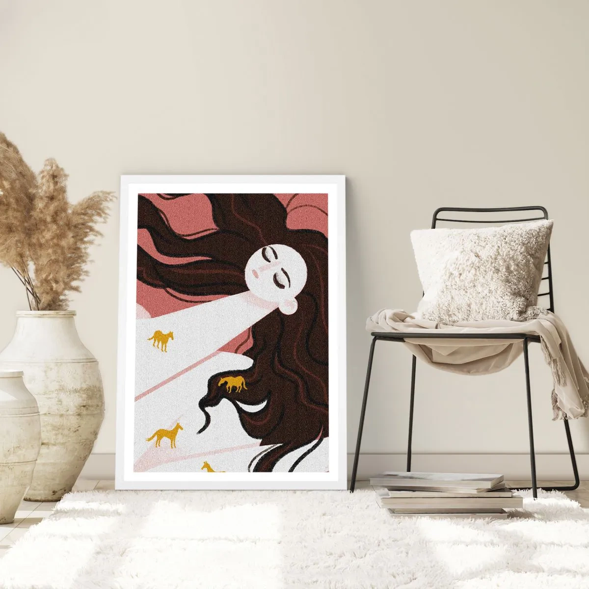 Poszter fekete keretben - Álom egy arany lóról - 61x91 cm