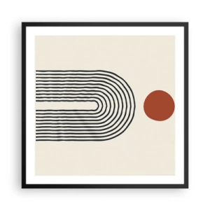 Poszter fehér keretben - Formák és színek vonzalma - 60x60 cm