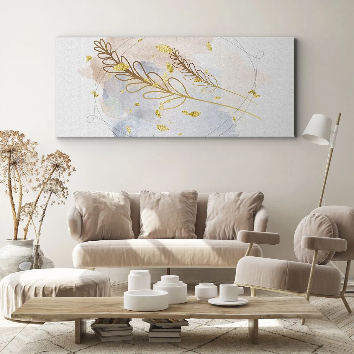 Vászonkép - Aranyszínű fuvallat - 100x40 cm
