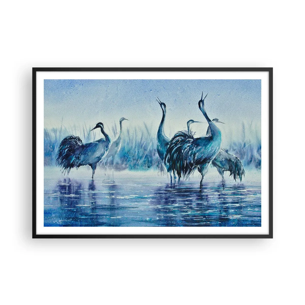 Poszter fehér keretben - Reggeli találkozás - 100x70 cm