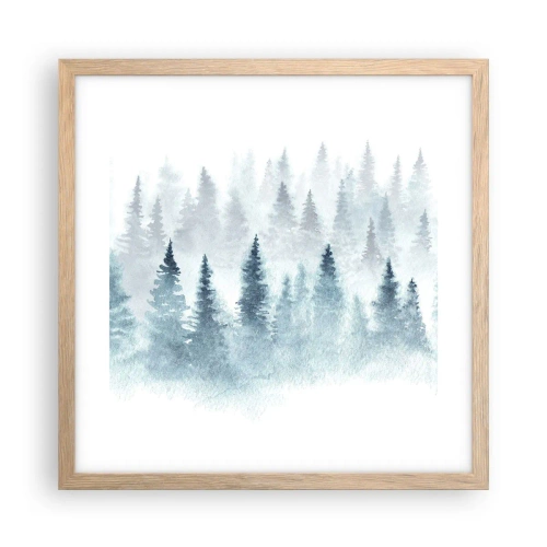 Poszter világos tölgy keretben - Ködbe burkolózva - 40x40 cm