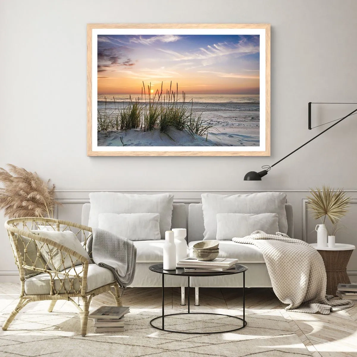 Poszter világos tölgy keretben - Nézz, gondolkozz, érezz - 70x50 cm