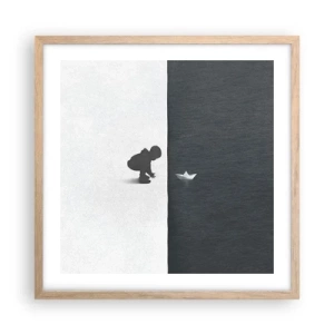 Poszter világos tölgy keretben - Nagy utazás - 50x50 cm