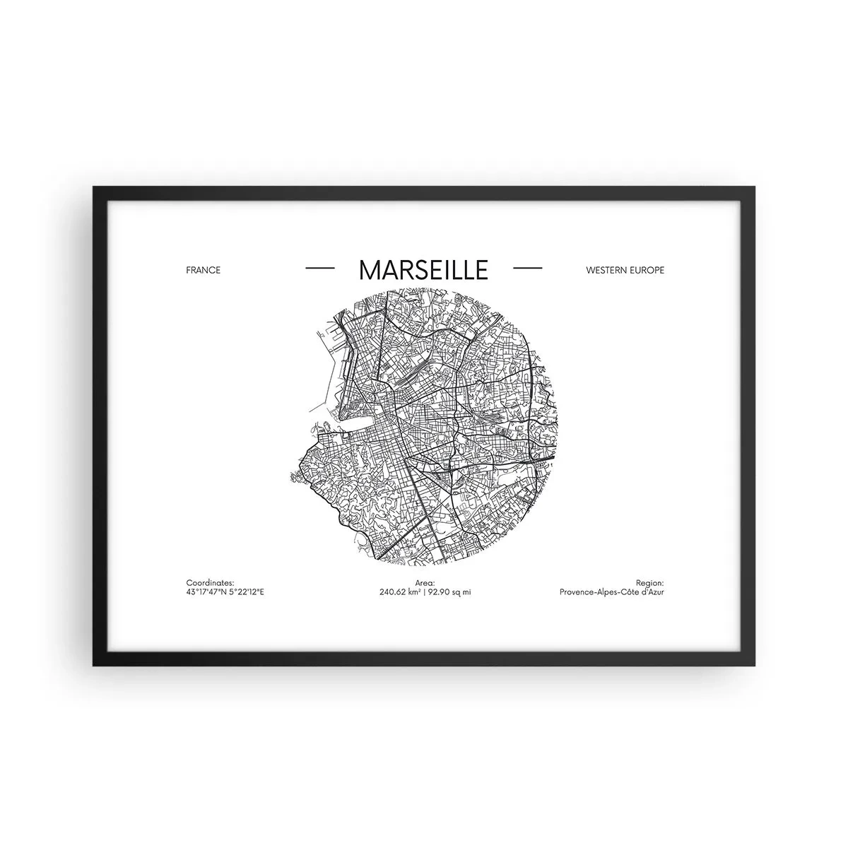 Poszter fehér keretben - Marseille anatómiája - 70x50 cm