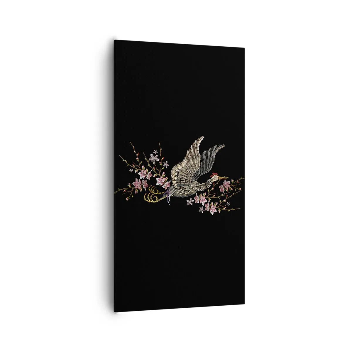 Vászonkép - Egzotikus hímzett madár - 65x120 cm