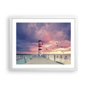 Poszter fekete keretben - Ideje a kikötőbe - 50x40 cm