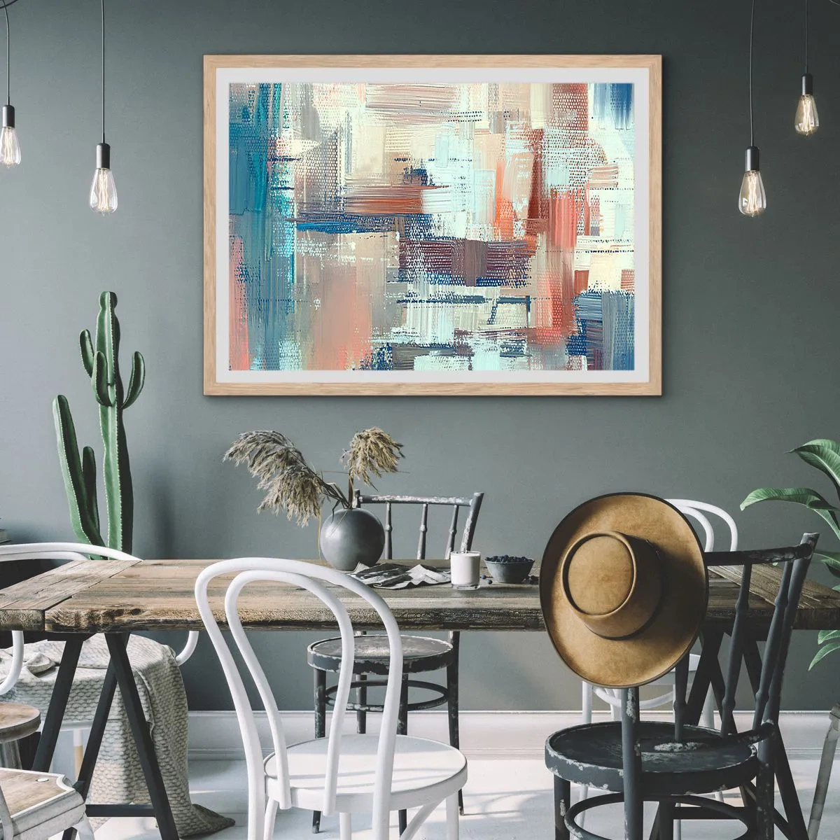 Poszter világos tölgy keretben - Elérve a fényt - 50x40 cm