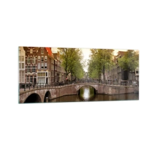 Üveg kép - Hajóval vagy biciklivel? - 100x40 cm