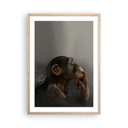 Poszter világos tölgy keretben - Biztosan gondolkodó - 50x70 cm