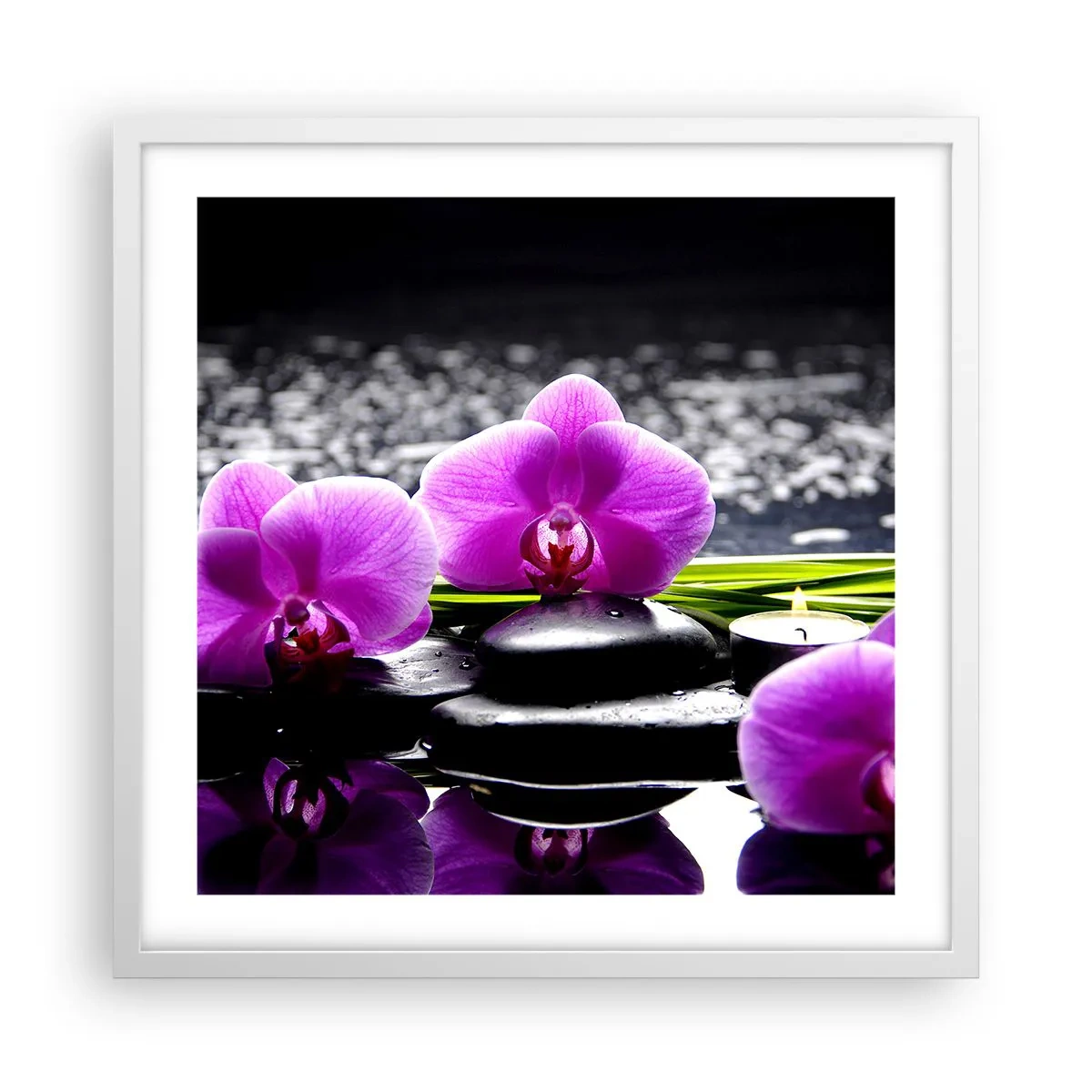 Poszter fekete keretben - Elmerülni a békében és a csendben - 50x50 cm