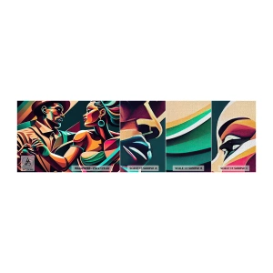 Fotótapéta Minta Premium Canvas - A szív ritmusában - Kubizmus, Párosít, Tánc - 100x30 cm