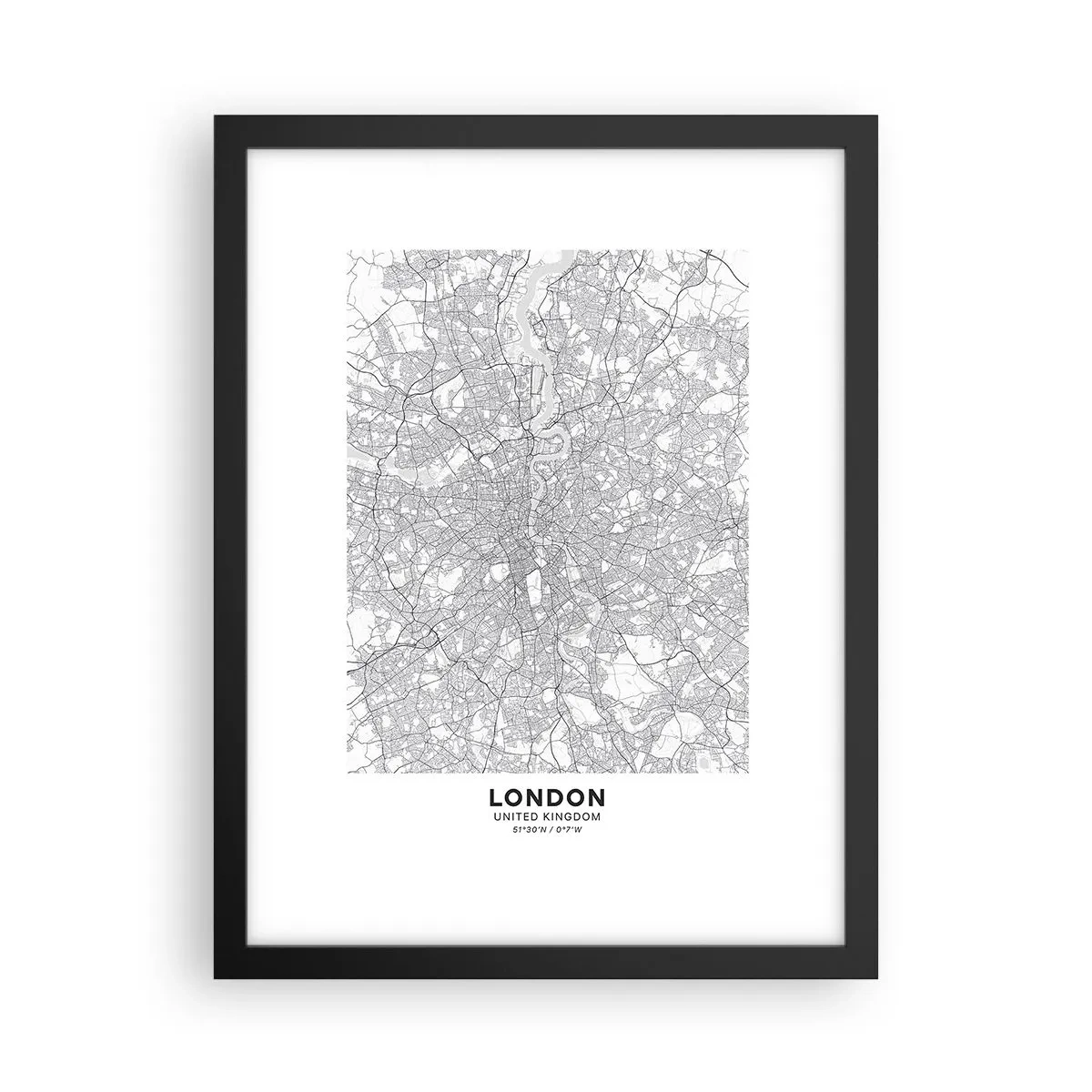 Poszter fehér keretben - A londoni labirintus térképe - 30x40 cm
