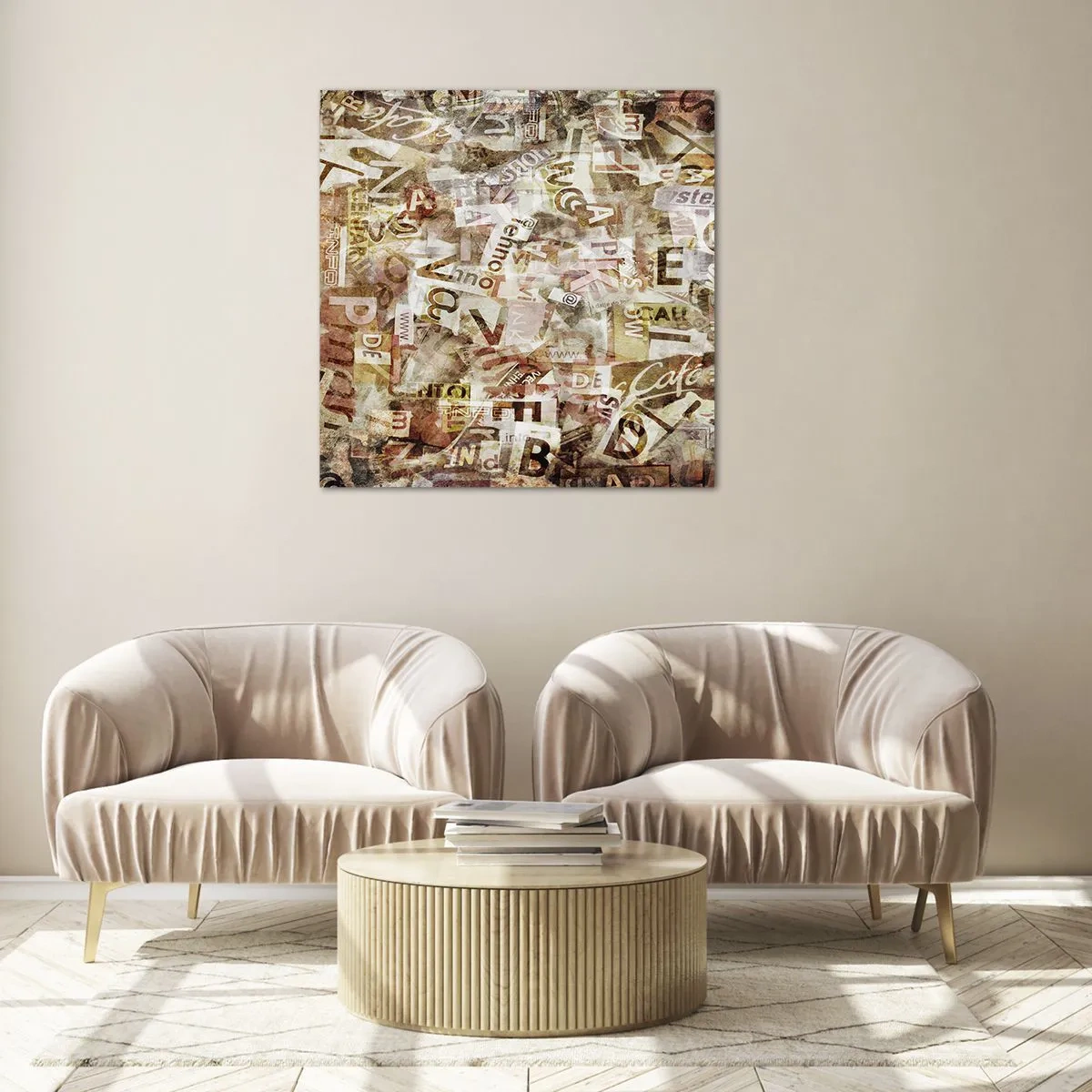 Üveg kép - Betűkkel egyesítem a fecsegést - 60x60 cm