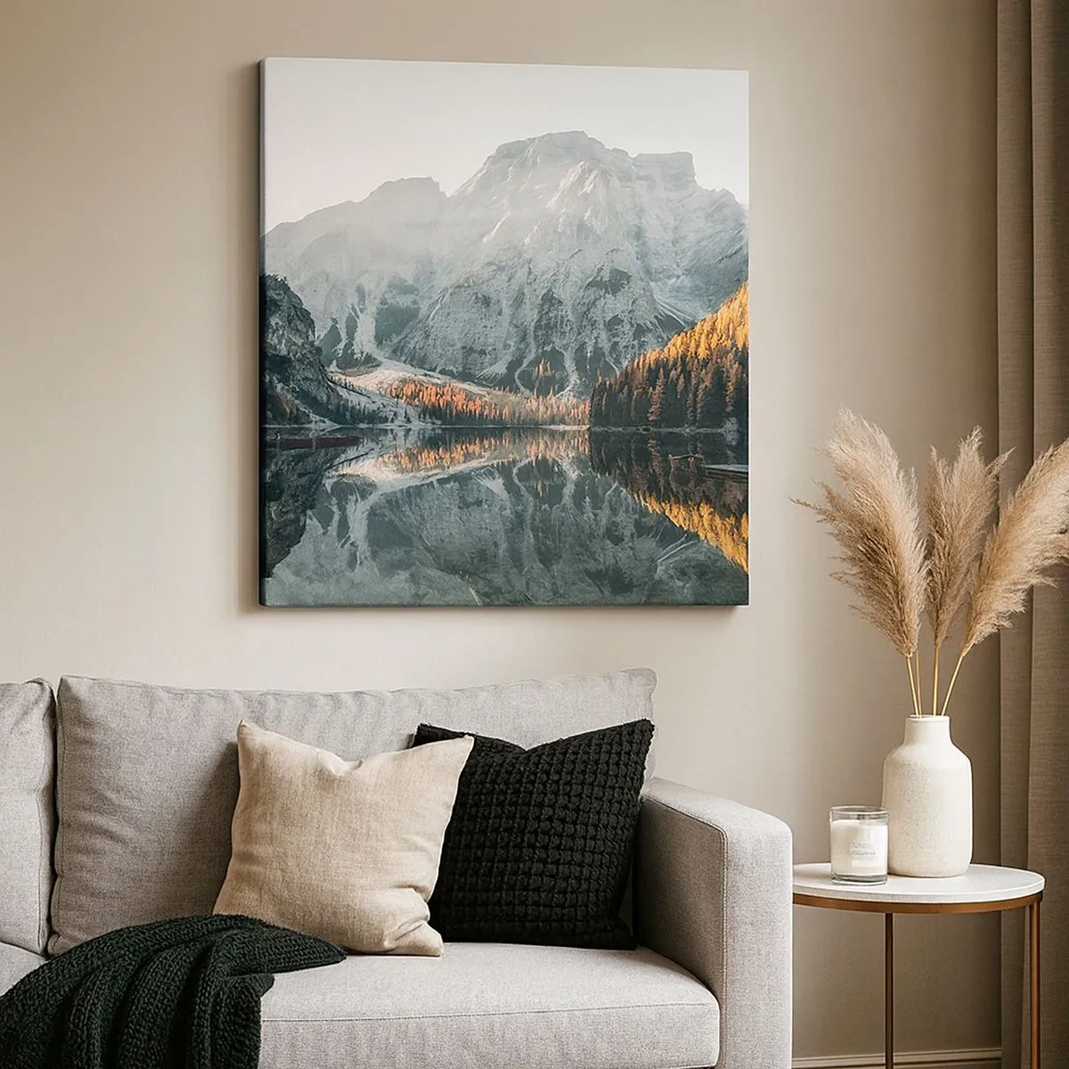 Vászonkép - Tükrös táj - 30x30 cm