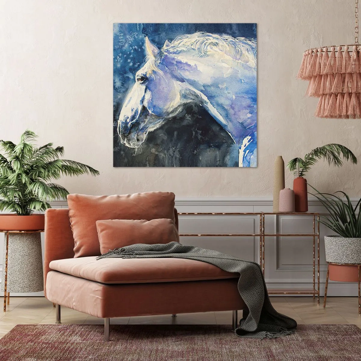 Vászonkép - Portré kék fényben - 40x40 cm