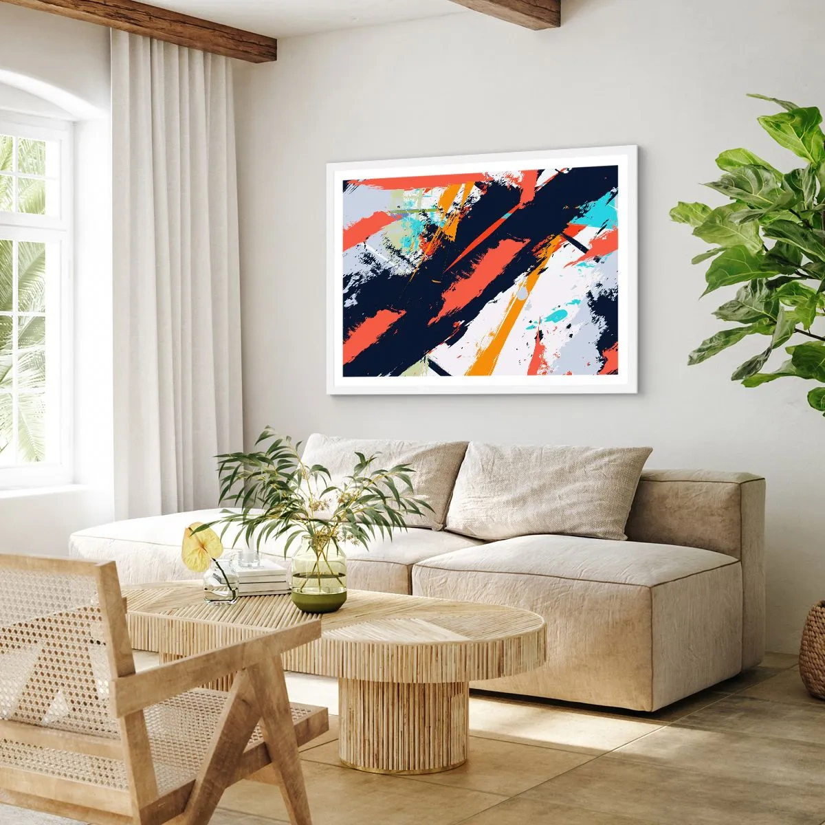 Poszter fekete keretben - Dinamikus kompozíció - 91x61 cm