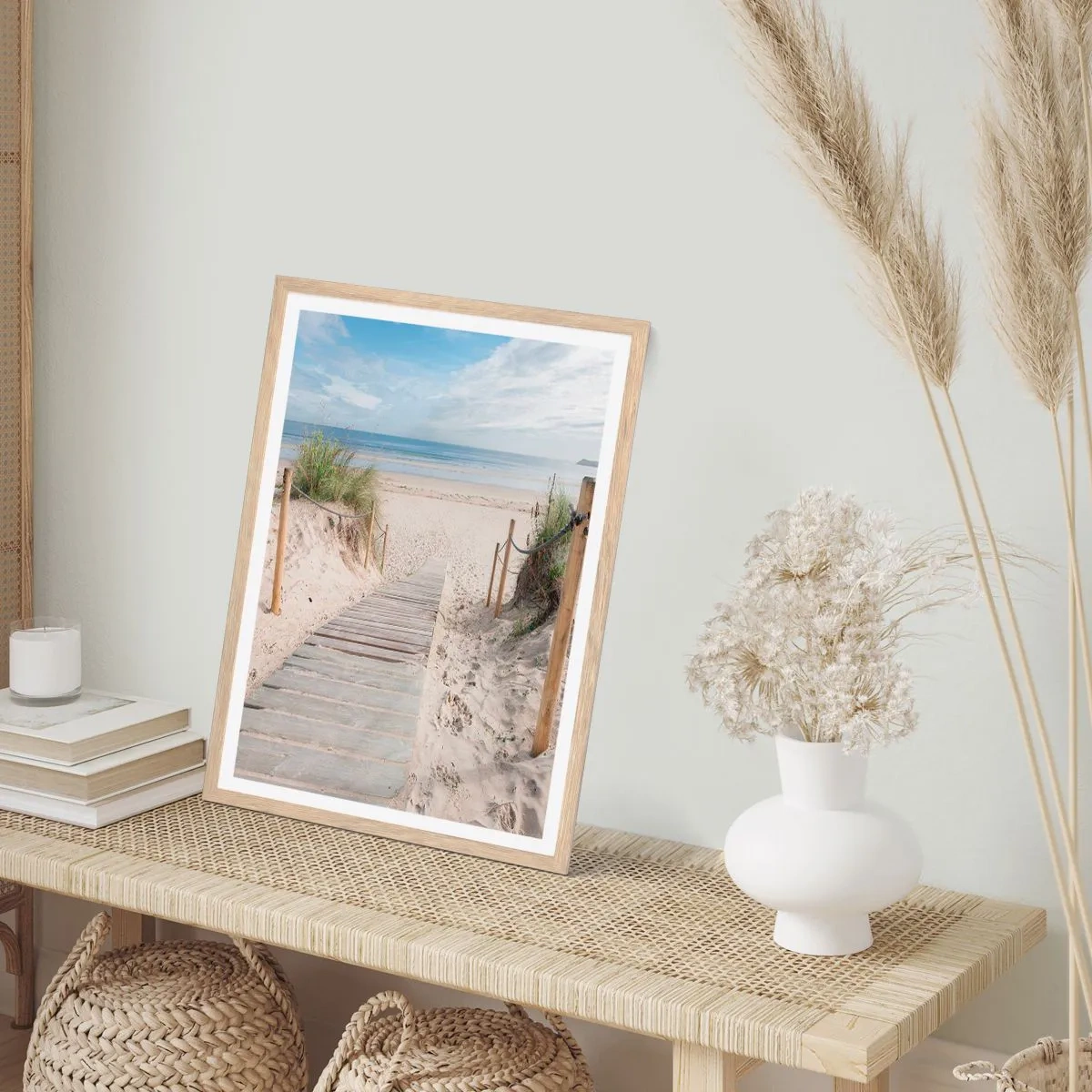 Poszter világos tölgy keretben - A horizontig - 70x100 cm