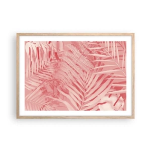 Poszter világos tölgy keretben - Rózsaszín koncepció - 70x50 cm