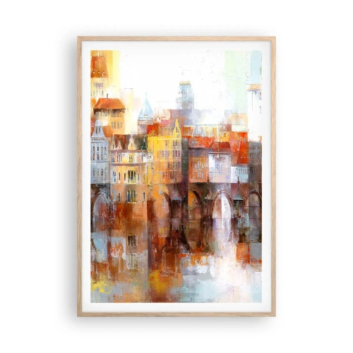 Poszter világos tölgy keretben - A híd alatt is gyönyörű - 70x100 cm