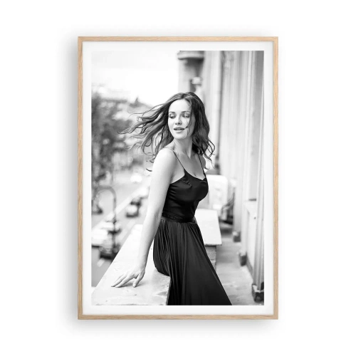Poszter világos tölgy keretben - Biztosan párizsi - 70x100 cm