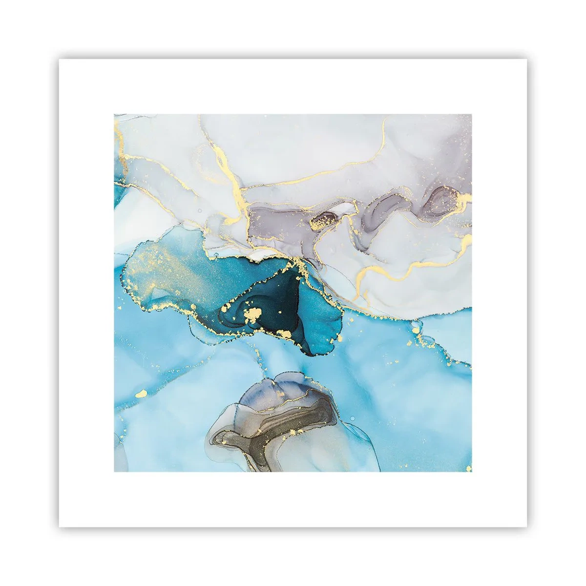 Poszter - Tanulmány a szürke és a türkiz találkozásáról - 30x30 cm