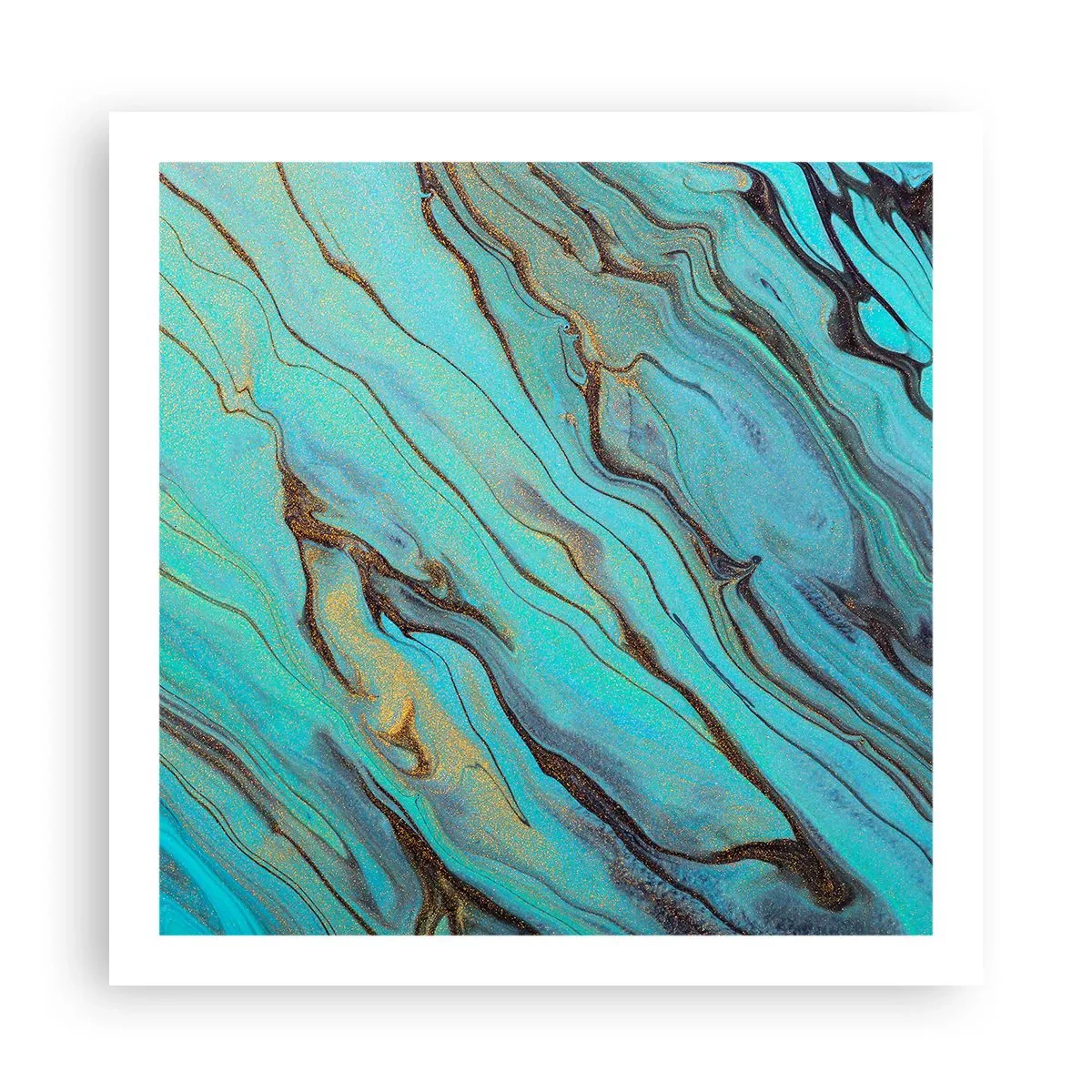 Poszter - Türkiz árapály - 60x60 cm