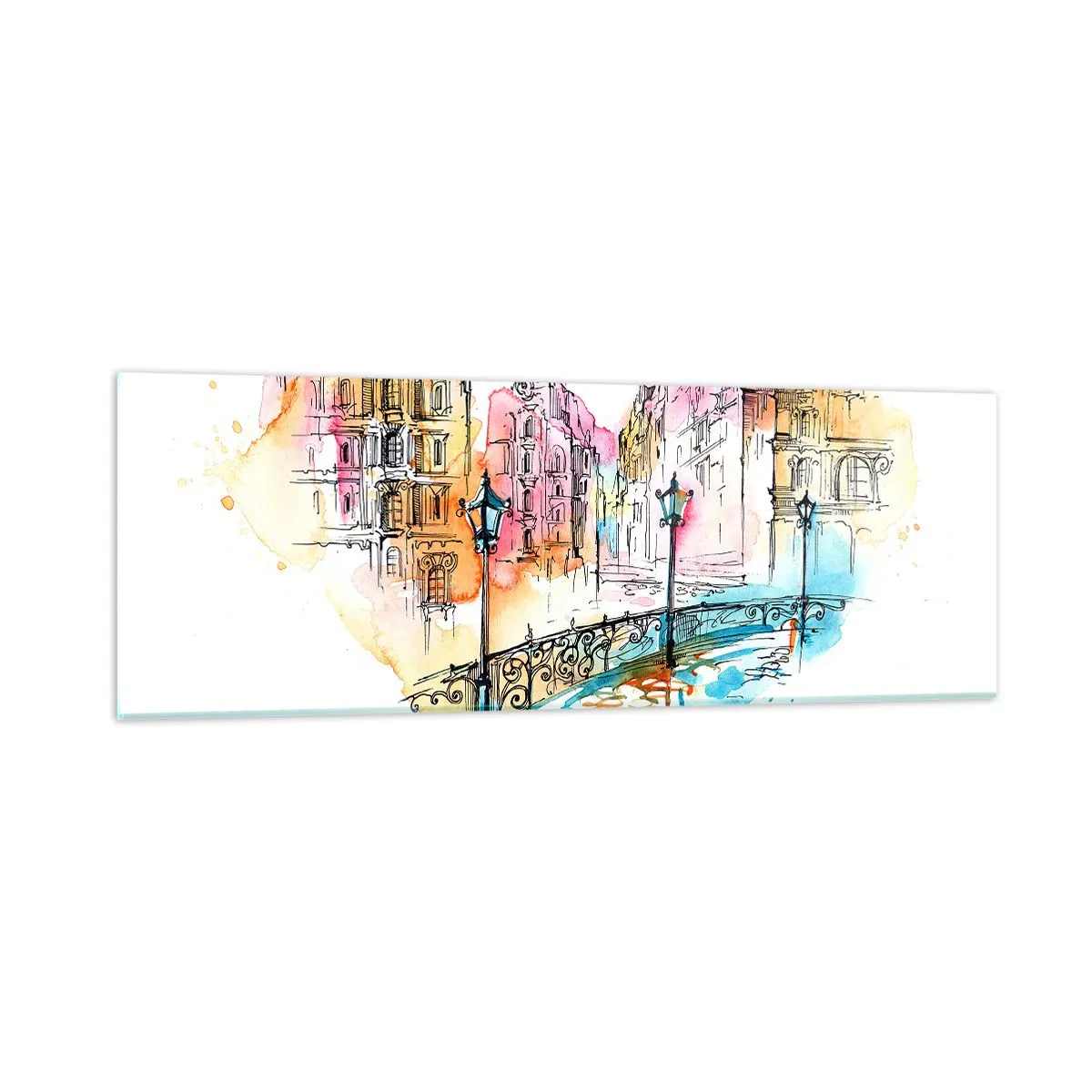 Üveg kép - A város szíve - 90x30 cm