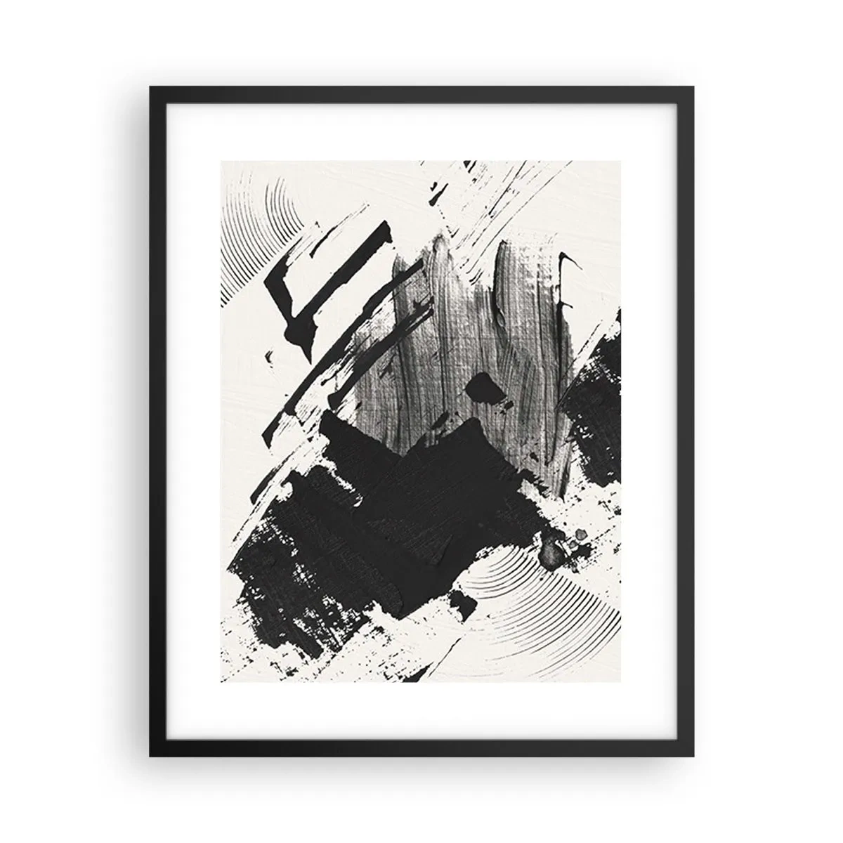 Poszter fehér keretben - Absztrakció - a fekete kifejezése - 40x50 cm