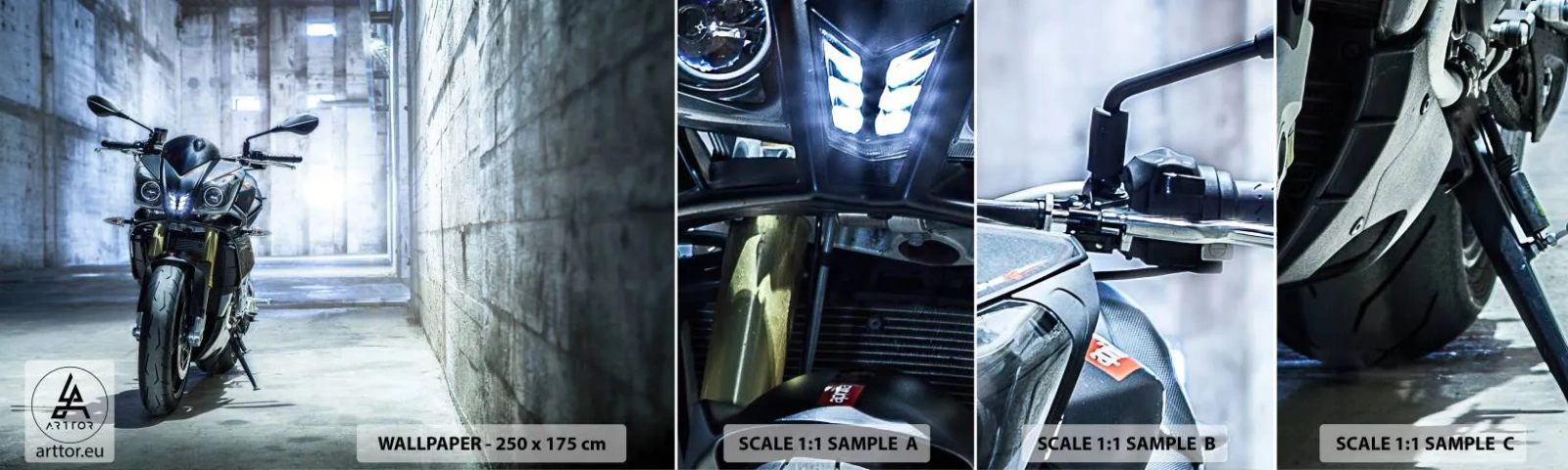 Fotótapéta Minta Standard Eco - Mielőtt felbőg a motor - Autóipari, Motorkerékpár, Sport - 100x30 cm