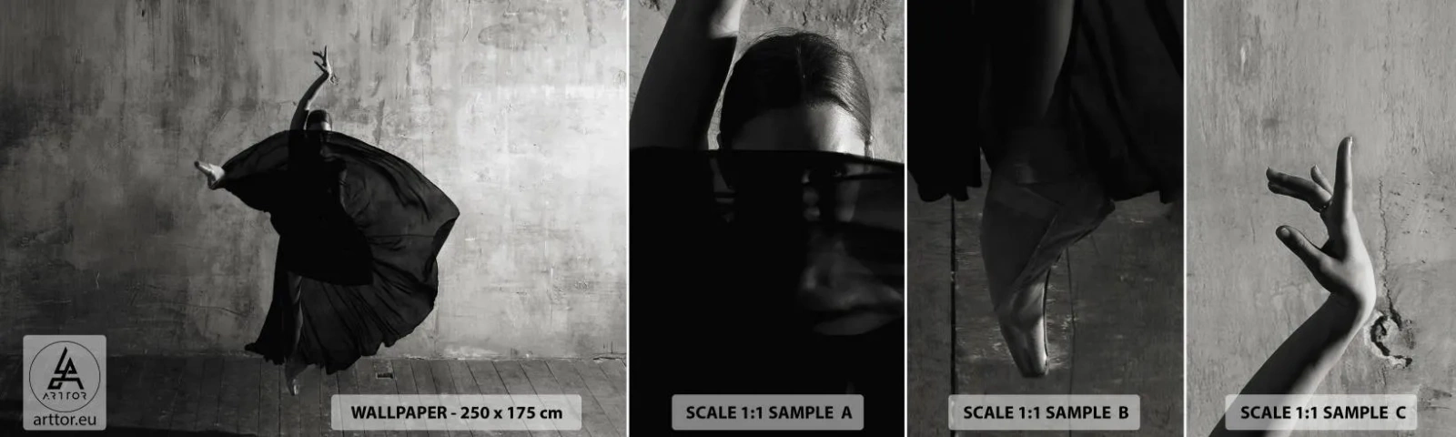 Fotótapéta Minta Öntapadós Deluxe Sticker - Szenvedélyes pas - Balerina, Tánc, Balett - 100x30 cm