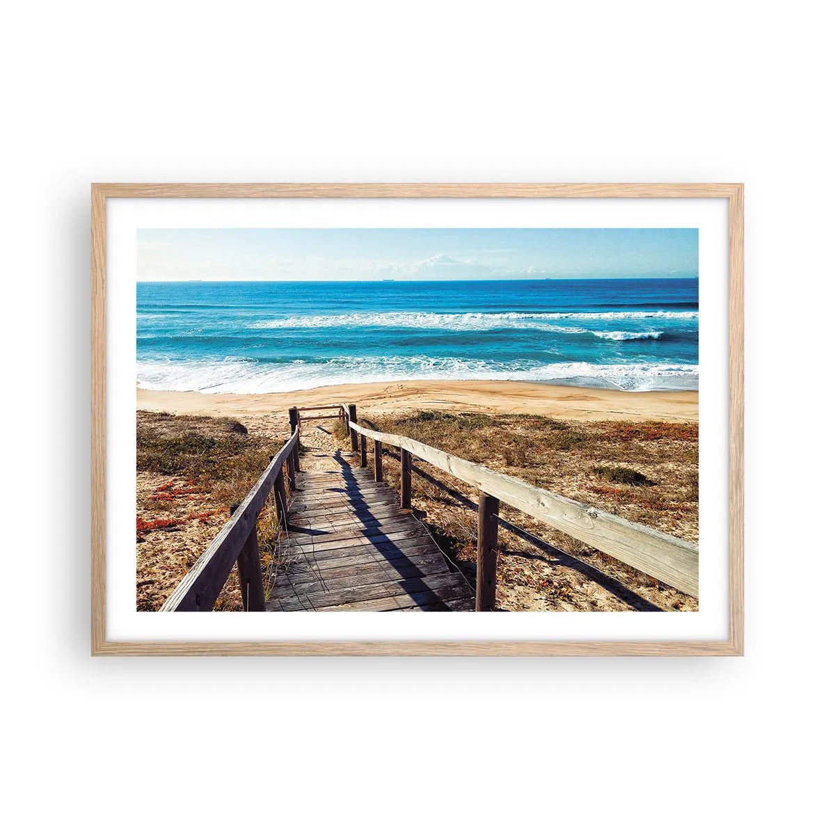 Poszter világos tölgy keretben - Fuss! - 70x50 cm