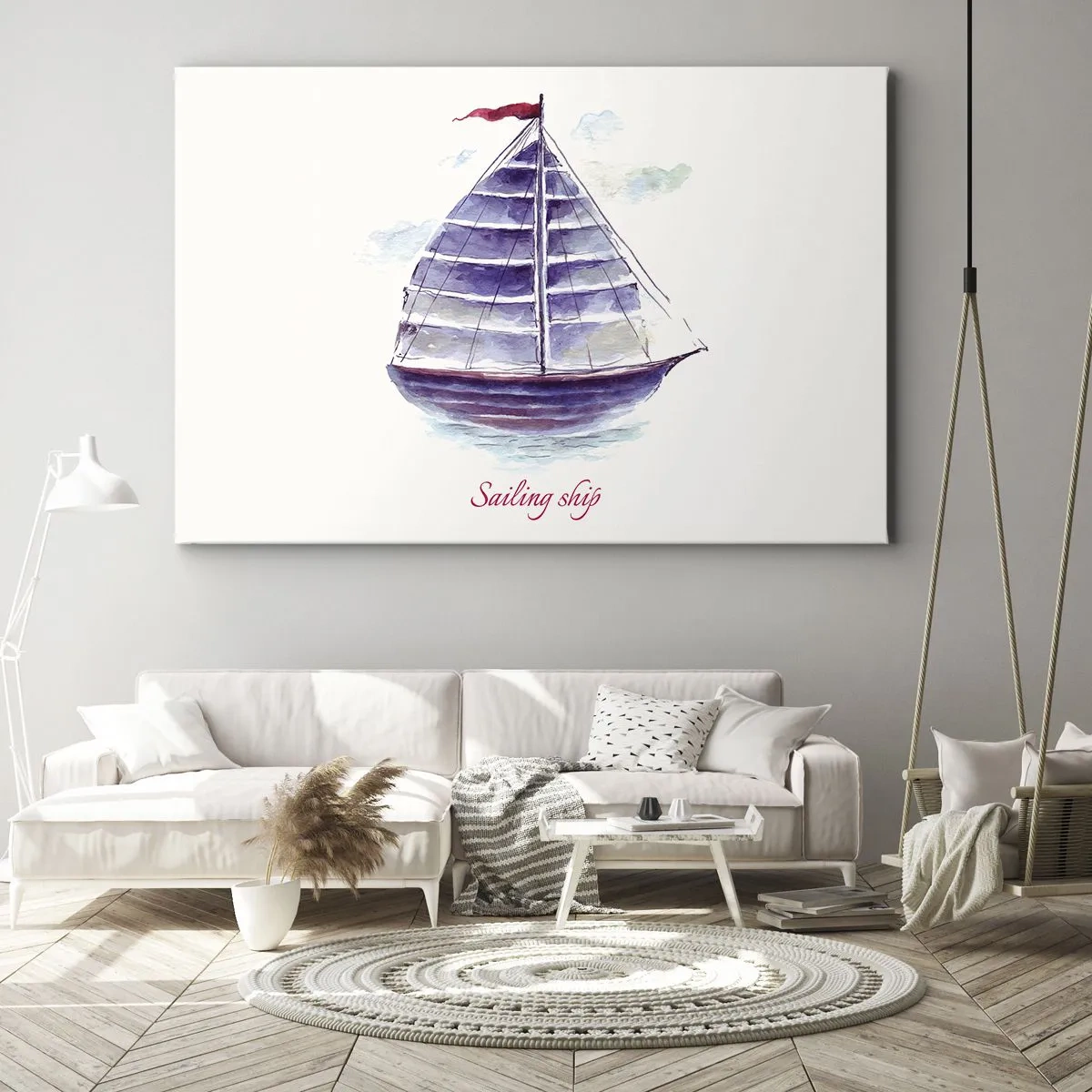 Vászonkép - Teli vitorlákat és nyugodt vizet - 70x50 cm