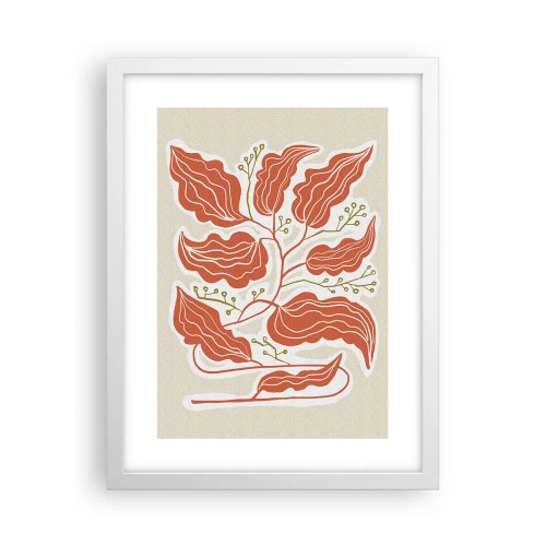 Poszter fekete keretben - Népi és korall - 30x40 cm