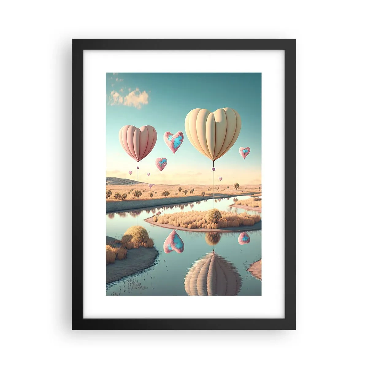 Poszter fehér keretben - A szerelem szárnyalni hagy - 30x40 cm