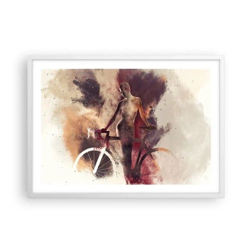 Poszter fekete keretben - Márvány formájú kerékpáros lélek - 70x50 cm