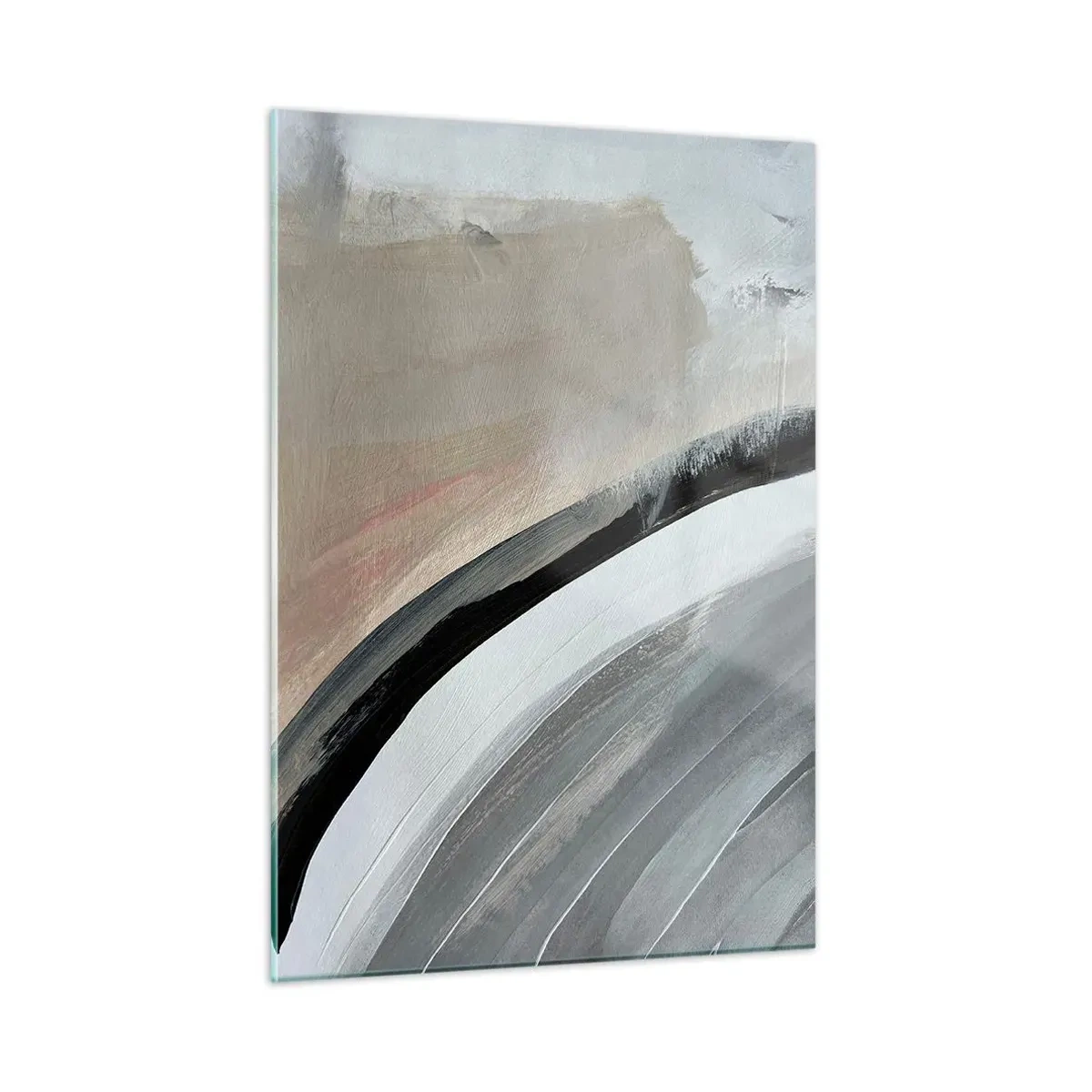 Üveg kép - Kompozíció: a fekete és szürke íve - 50x70 cm