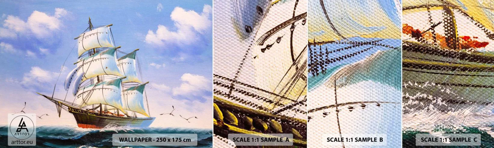 Fotótapéta Minta Standard Eco - Büszkén a széllel - Tengeri, Vitorlás hajó, óceán - 100x30 cm