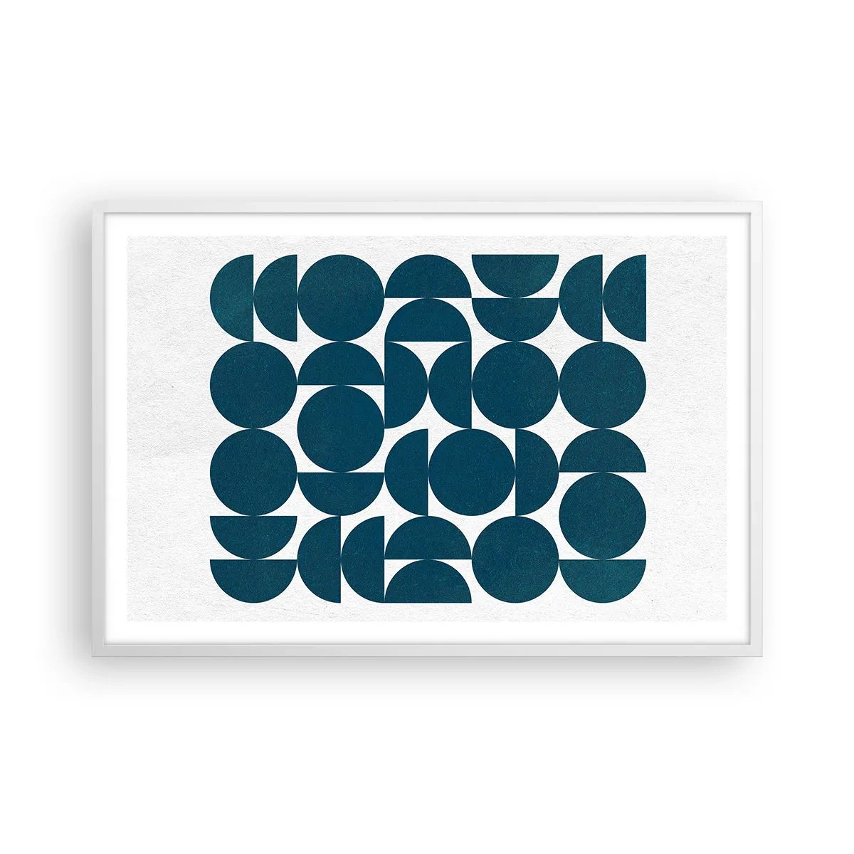 Poszter fekete keretben - Körök és félkörök - 91x61 cm