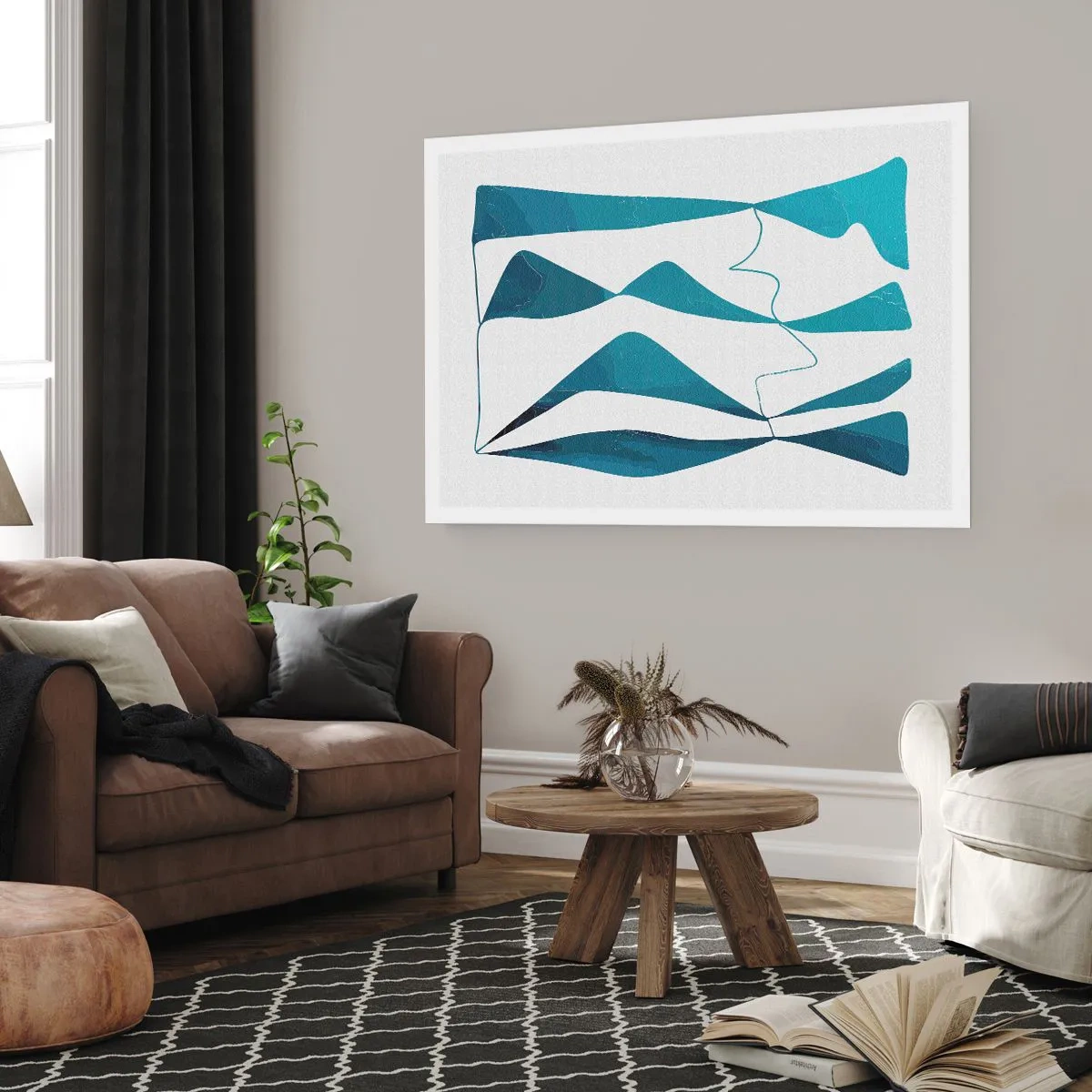 Poszter - Absztrakció: egy türkizkék összetétel - 70x50 cm