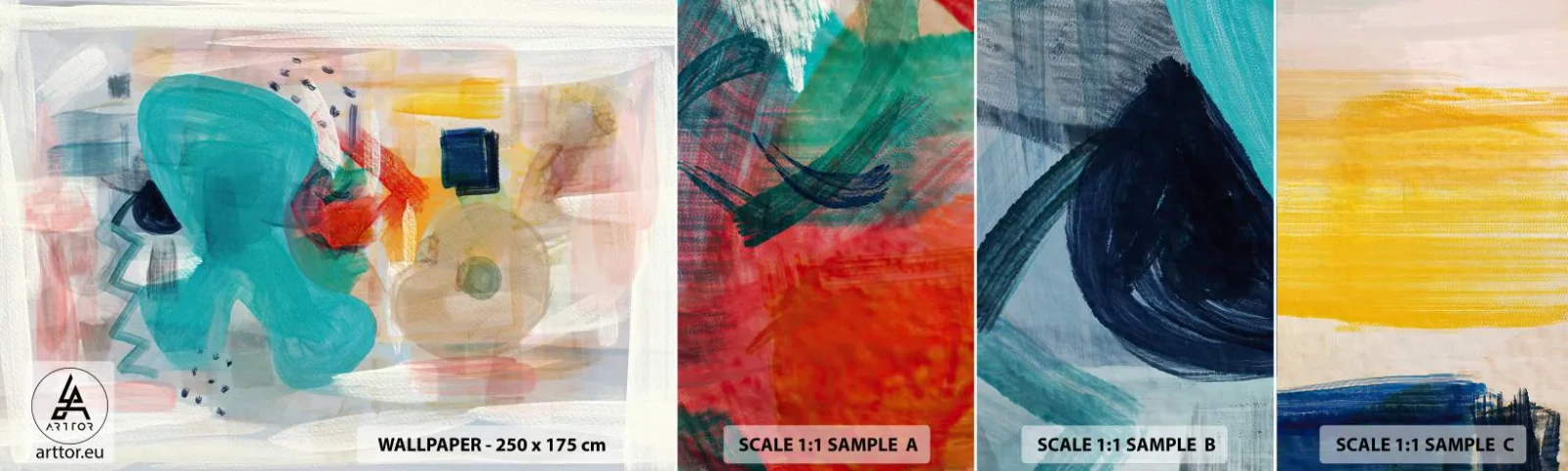 Fotótapéta Minta Standard Eco - Színes játék - Absztrakció, Festékek, Darab - 100x30 cm