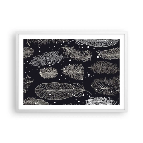 Poszter fekete keretben - Tollas csipke - 70x50 cm