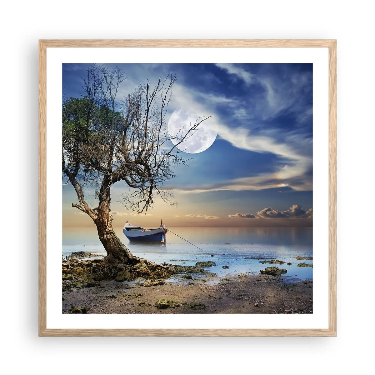 Poszter világos tölgy keretben - Ez a vég vagy a kezdet? - 60x60 cm