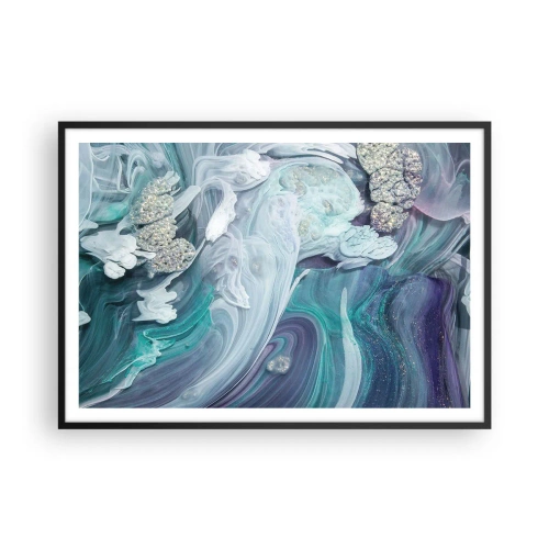 Poszter fehér keretben - Kék áramlatok - 100x70 cm