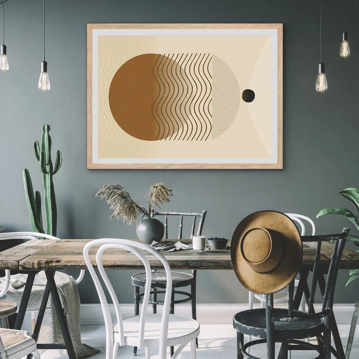 Poszter világos tölgy keretben - A geometriai formák eredetéről - 40x30 cm