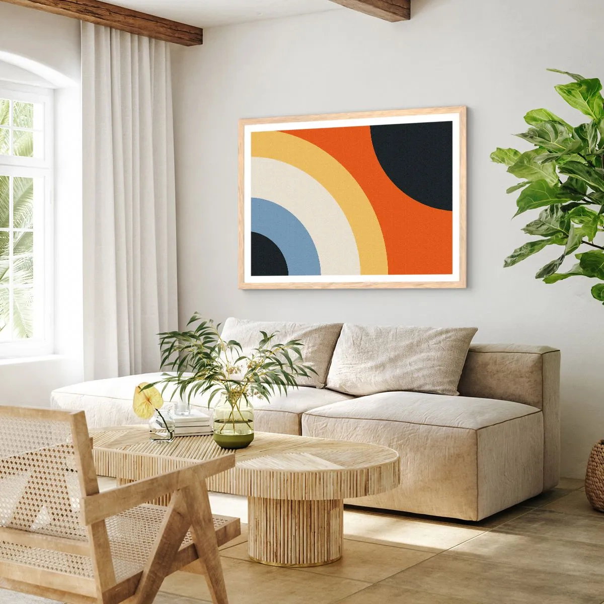 Poszter világos tölgy keretben - Magam felé - 91x61 cm