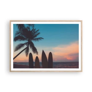 Poszter világos tölgy keretben - Holnap is móká lesz - 100x70 cm