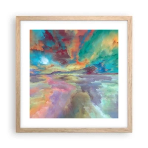 Poszter világos tölgy keretben - Két mennyország - 40x40 cm