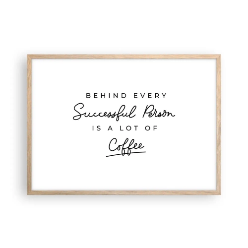 Poszter világos tölgy keretben - A siker titka - 70x50 cm