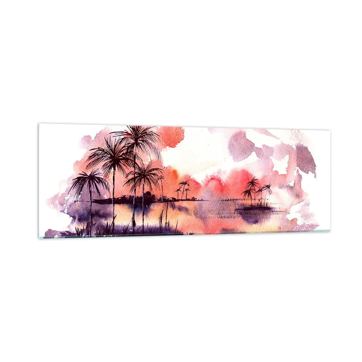 Üveg kép - A trópusok nyugalma vörösben - 90x30 cm