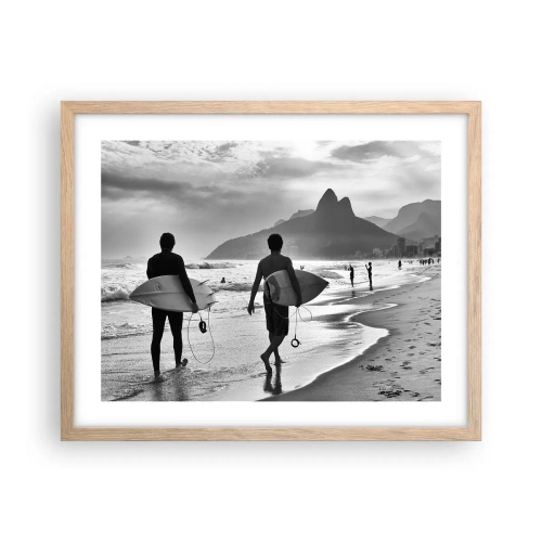 Poszter világos tölgy keretben - Egyhullámú szamba - 50x40 cm